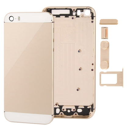 Coque arrière en alliage avec bouton muet + bouton d'alimentation + bouton de volume + plateau de carte Nano SIM pour iPhone 5S, For iPhone 5S