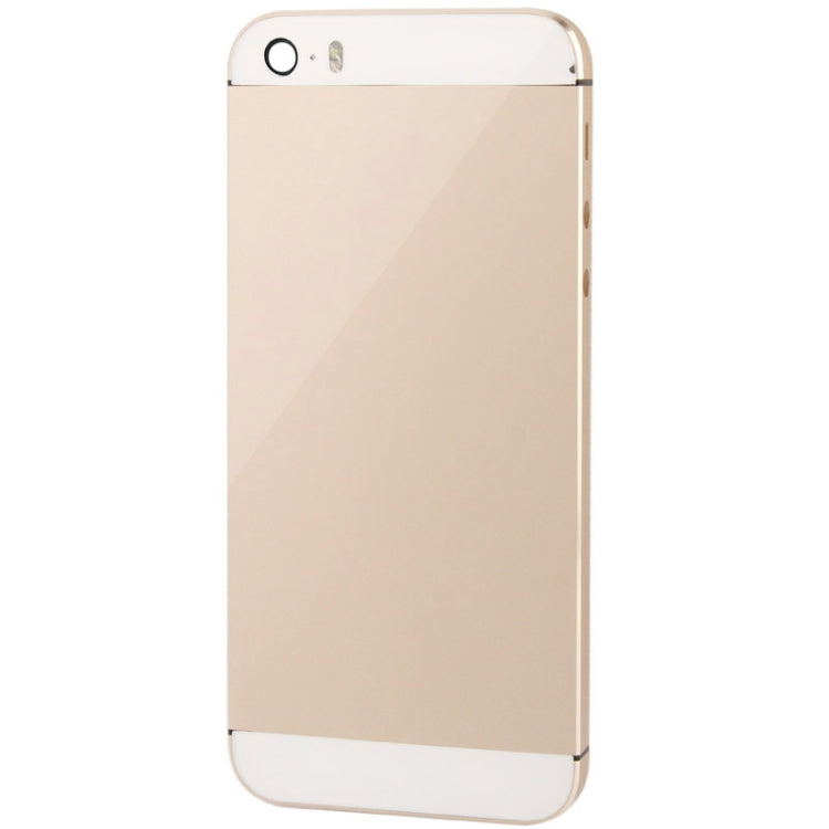Coque arrière en alliage avec bouton muet + bouton d'alimentation + bouton de volume + plateau de carte Nano SIM pour iPhone 5S, For iPhone 5S