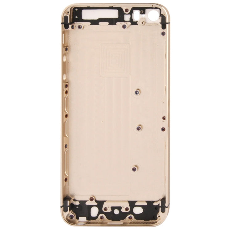 Coque arrière en alliage avec bouton muet + bouton d'alimentation + bouton de volume + plateau de carte Nano SIM pour iPhone 5S, For iPhone 5S