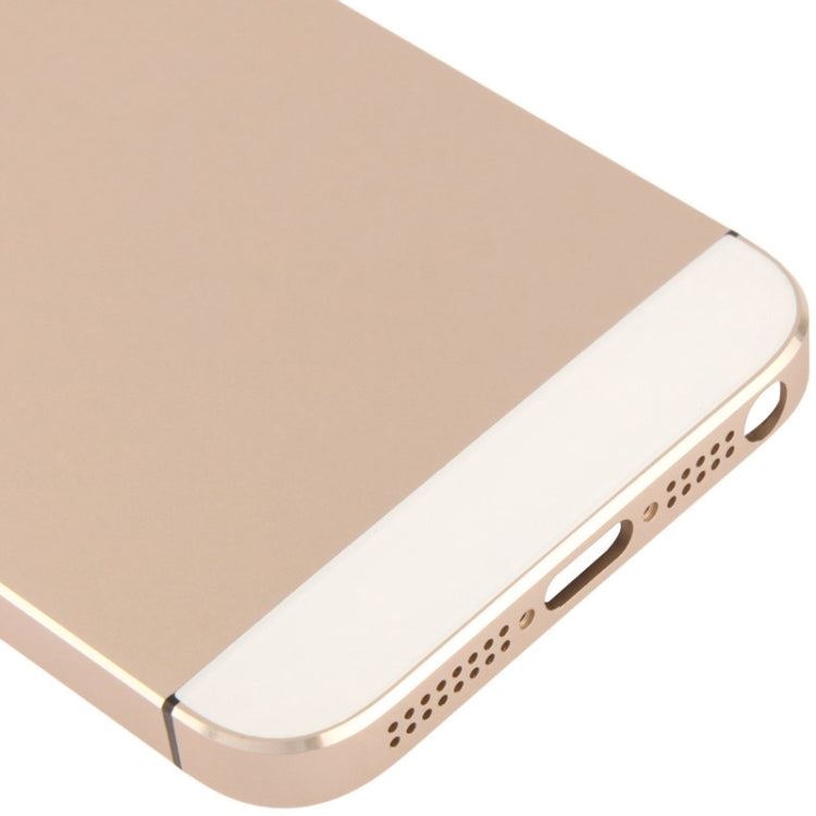 Coque arrière en alliage avec bouton muet + bouton d'alimentation + bouton de volume + plateau de carte Nano SIM pour iPhone 5S, For iPhone 5S