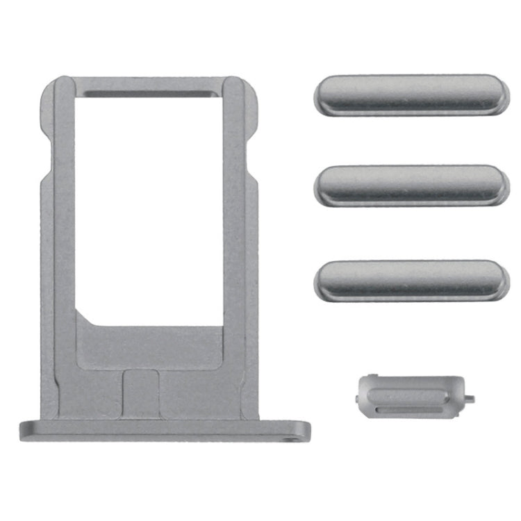 Plateau de cartes, touche de contrôle du volume, touche de verrouillage de l'écran et interrupteur de sourdine, kit de touches de vibrateur pour iPhone 6