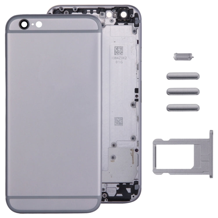 Couvercle de boîtier complet pour iPhone 6, comprenant la coque arrière, le plateau de carte, la touche de contrôle du volume, le bouton d'alimentation et la touche de vibrateur pour interrupteur muet