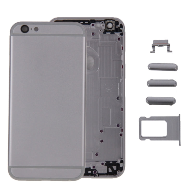 6 en 1 pour iPhone 6 (couverture arrière + plateau pour cartes + touche de contrôle du volume + bouton d'alimentation + touche de vibrateur pour interrupteur muet + panneau) Couvercle de boîtier complet