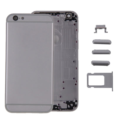 6 en 1 pour iPhone 6 (couverture arrière + plateau pour cartes + touche de contrôle du volume + bouton d'alimentation + touche de vibrateur pour interrupteur muet + panneau) Couvercle de boîtier complet