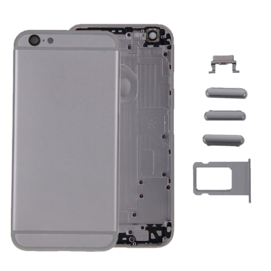6 en 1 pour iPhone 6 (couverture arrière + plateau pour cartes + touche de contrôle du volume + bouton d'alimentation + touche de vibrateur pour interrupteur muet + panneau) Couvercle de boîtier complet