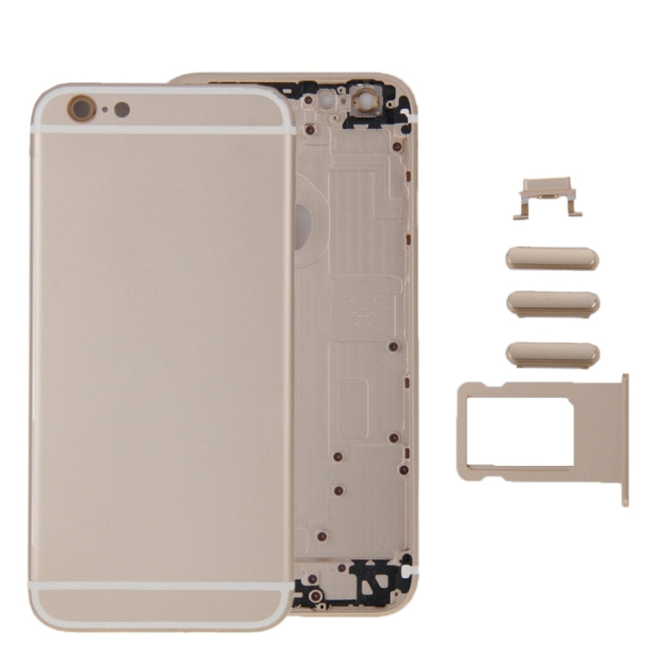 6 en 1 pour iPhone 6 (couverture arrière + plateau pour cartes + touche de contrôle du volume + bouton d'alimentation + touche de vibrateur pour interrupteur muet + panneau) Couvercle de boîtier complet