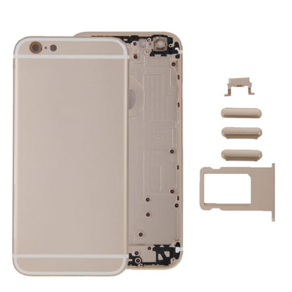 6 en 1 pour iPhone 6 (couverture arrière + plateau pour cartes + touche de contrôle du volume + bouton d'alimentation + touche de vibrateur pour interrupteur muet + panneau) Couvercle de boîtier complet