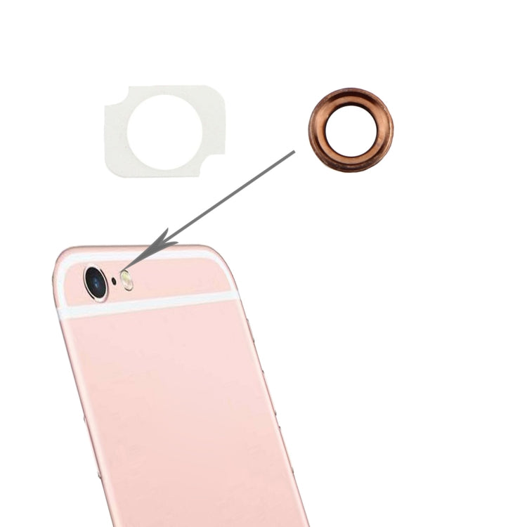 10 paires/ensemble anneau d'objectif de caméra arrière + support de lampe de poche pour iPhone 6 Plus et 6s Plus