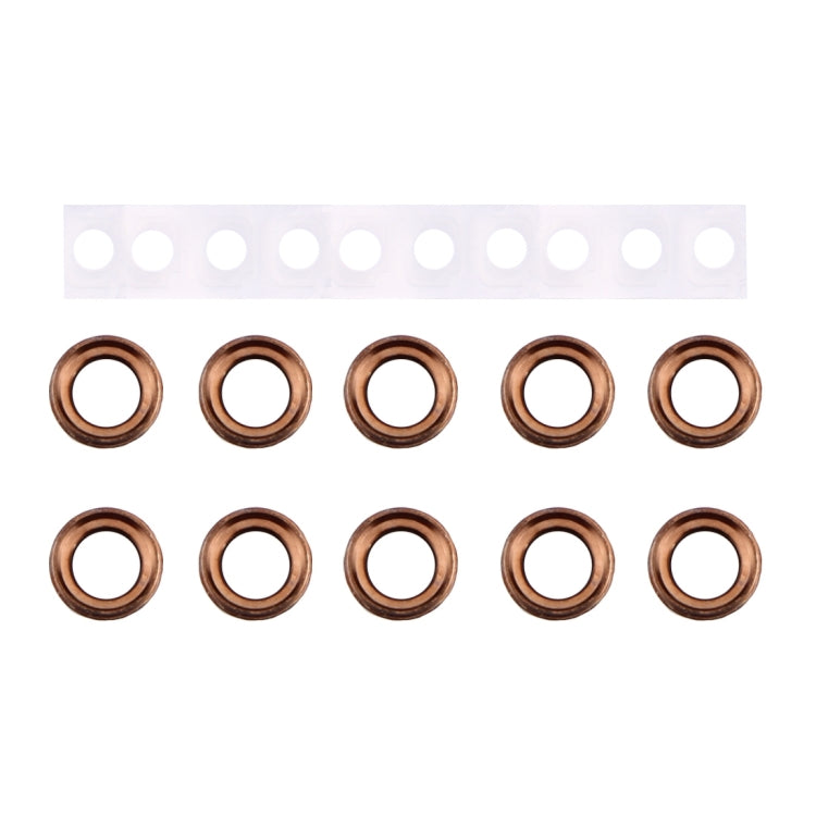 10 paires/ensemble anneau d'objectif de caméra arrière + support de lampe de poche pour iPhone 6 Plus et 6s Plus