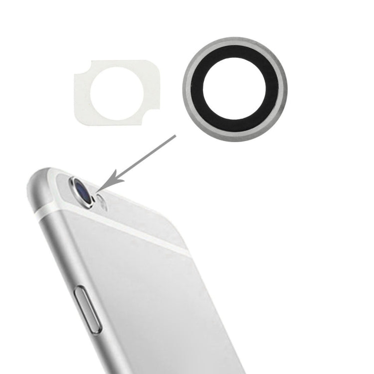 10 paires/ensemble anneau d'objectif de caméra arrière + support de lampe de poche pour iPhone 6 Plus et 6s Plus