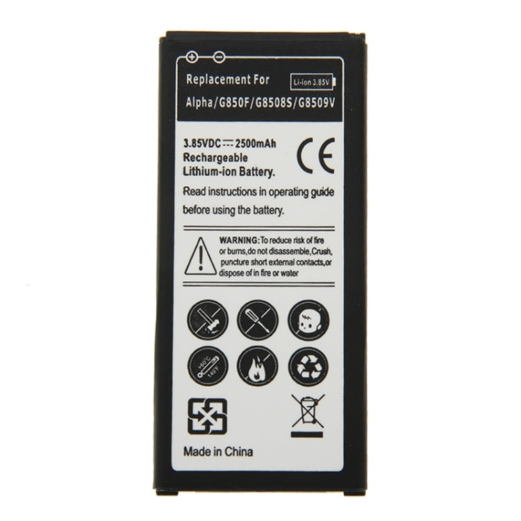 Batterie Li-ion rechargeable 2500 mAh pour Galaxy Alpha/G850F/G850S/G850V