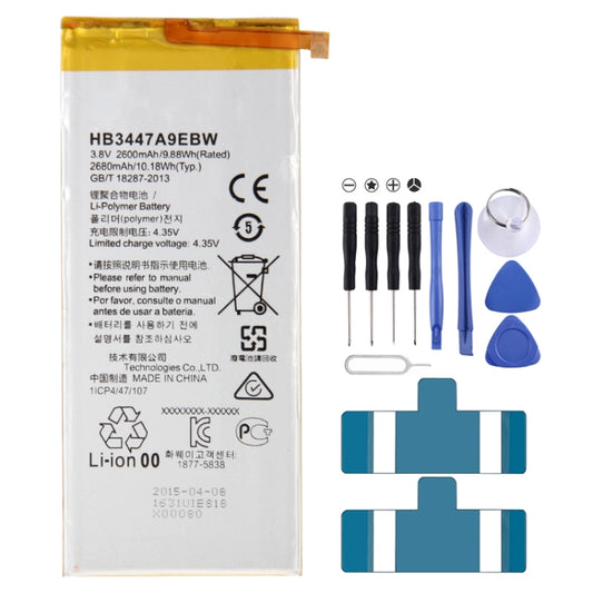 IPartsBuy 2600 mAh HB3447A9EBW pour batterie Li-polymère rechargeable Huawei P8