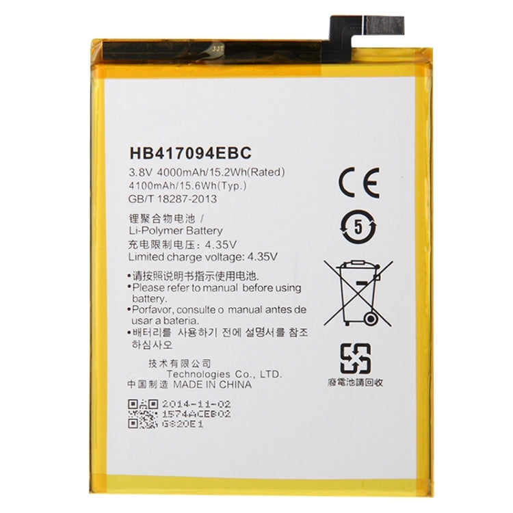 IPartsBuy HB417094EBC batterie li-polymère rechargeable de haute qualité 4000 mAh pour Huawei Ascend Mate 7