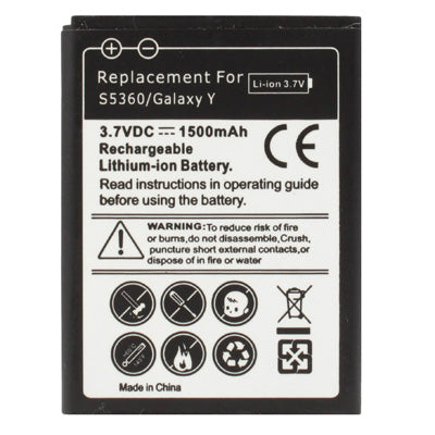 Batterie de remplacement 1500mAh pour Galaxy Y / S5360
