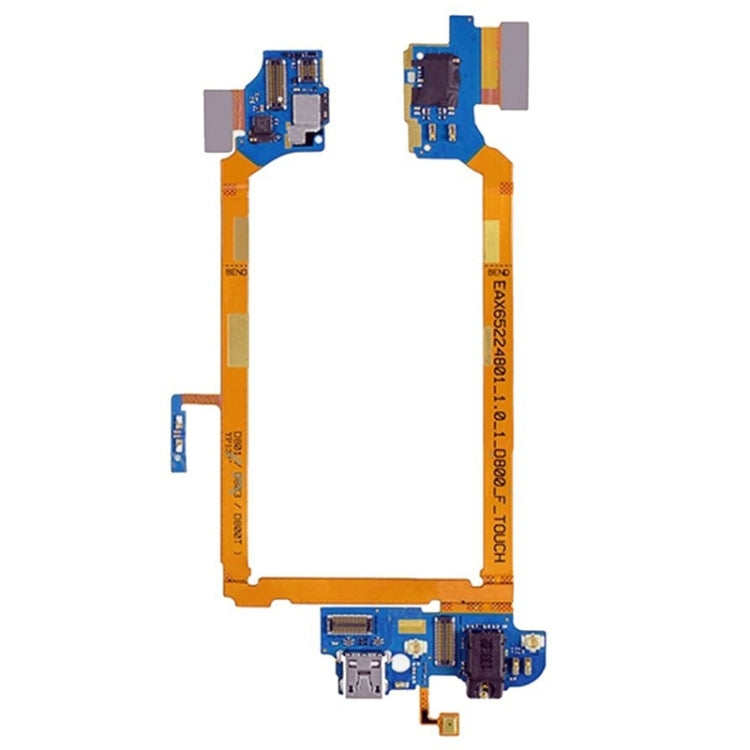 Câble flexible de port de connecteur de charge USB et câble flexible de prise audio pour écouteurs et câble flexible de microphone pour LG G2 / D800 / D801 / D803 / D800T