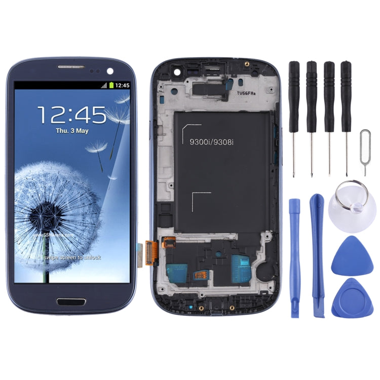 Écran LCD d'origine et numériseur complet avec cadre pour Samsung Galaxy SIII / i9300, For Galaxy SIII / i9300