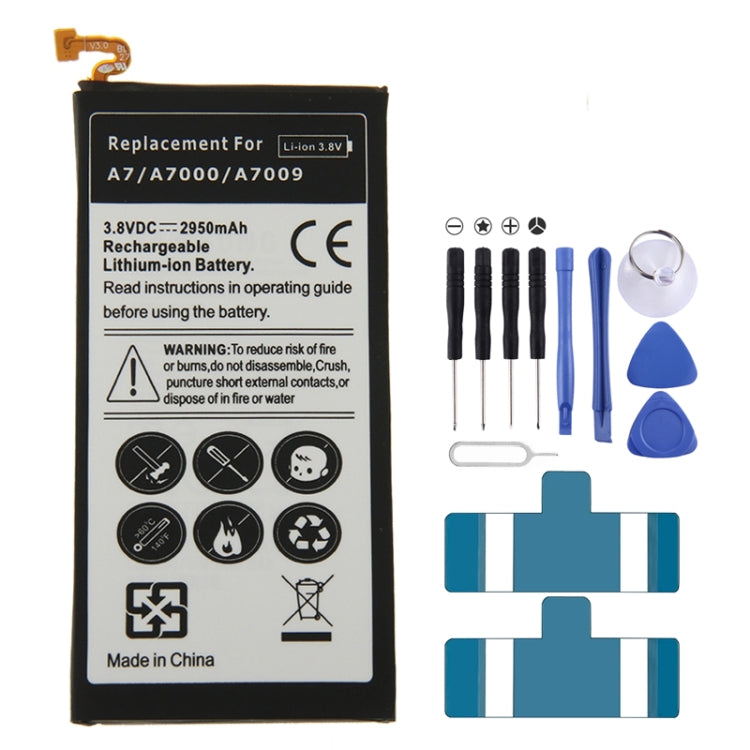 Batterie Li-ion rechargeable haute capacité 2950 mAh pour Galaxy A7/A700/A700S