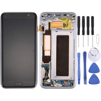 Écran LCD d'origine et numériseur complet avec cadre et carte de port de charge, bouton de volume et bouton d'alimentation pour Galaxy S7 Edge / G935F