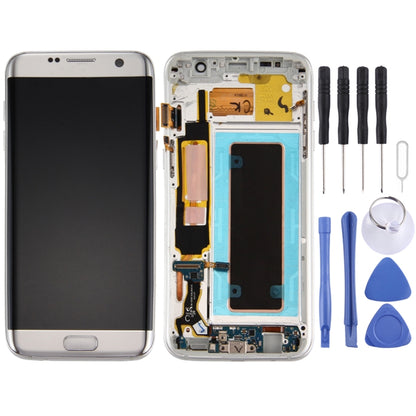 Écran LCD d'origine et numériseur complet avec cadre et carte de port de charge, bouton de volume et bouton d'alimentation pour Galaxy S7 Edge / G935F