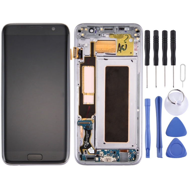 Pour Galaxy S7 Edge / G935A Écran LCD d'origine et numériseur Assemblage complet avec cadre et carte de port de charge et bouton de volume et bouton d'alimentation