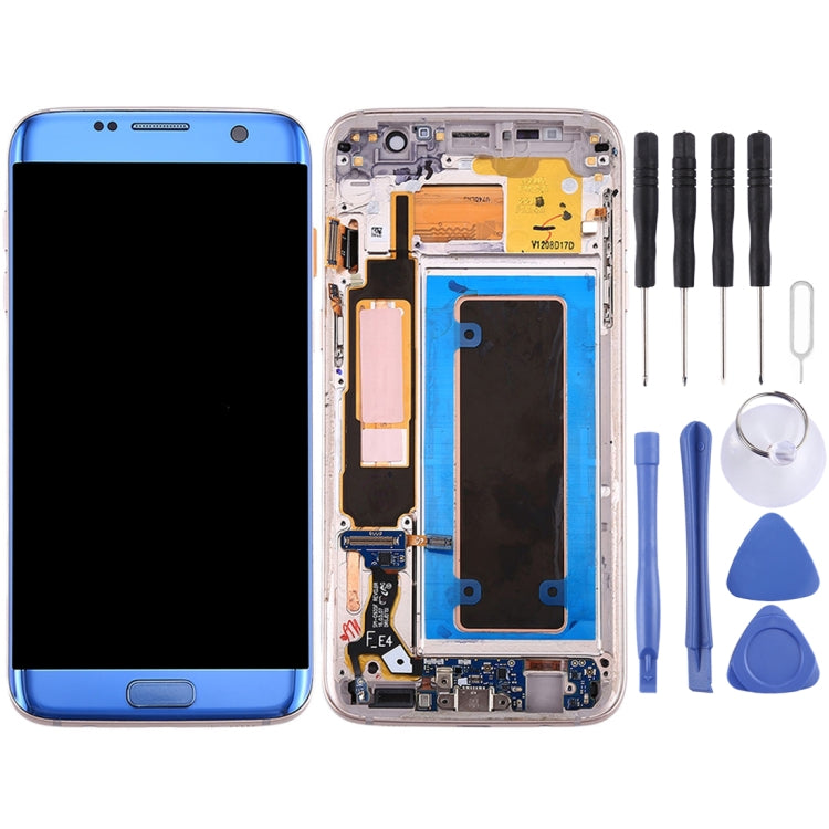 Pour Galaxy S7 Edge / G935A Écran LCD d'origine et numériseur Assemblage complet avec cadre et carte de port de charge et bouton de volume et bouton d'alimentation