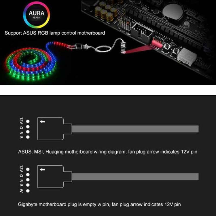 Câble d'extension de refroidissement pour carte mère AURA RGB, 3 broches 5V 1 à 3, pour Asus