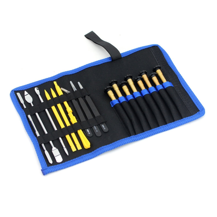JIAFA JF-8173 Ensemble d'outils de réparation multifonctionnels 18 en 1 avec sac pour téléphones mobiles de variété