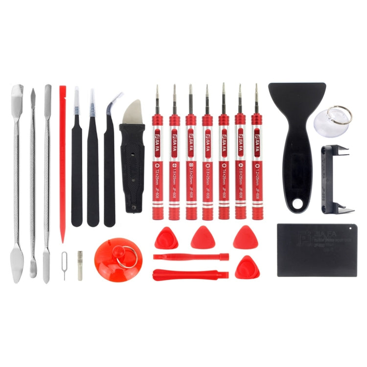 JIAFA JF-8175 Kit d'outils de réparation électronique 28 en 1 avec sac portable pour réparer un téléphone portable, un iPhone, un MacBook et plus encore