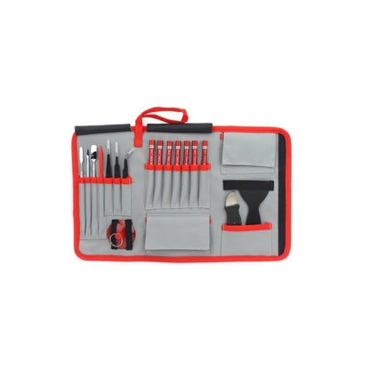JIAFA JF-8175 Kit d'outils de réparation électronique 28 en 1 avec sac portable pour réparer un téléphone portable, un iPhone, un MacBook et plus encore