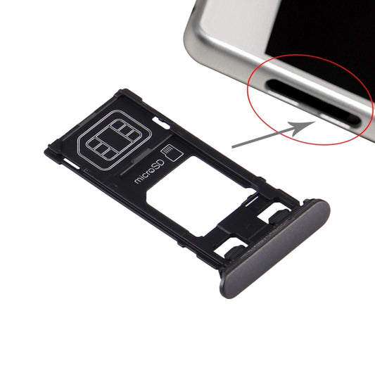 Plateau de carte SIM + plateau de carte Micro SD + bouchon anti-poussière de port de fente de carte pour Sony Xperia X (version SIM unique)