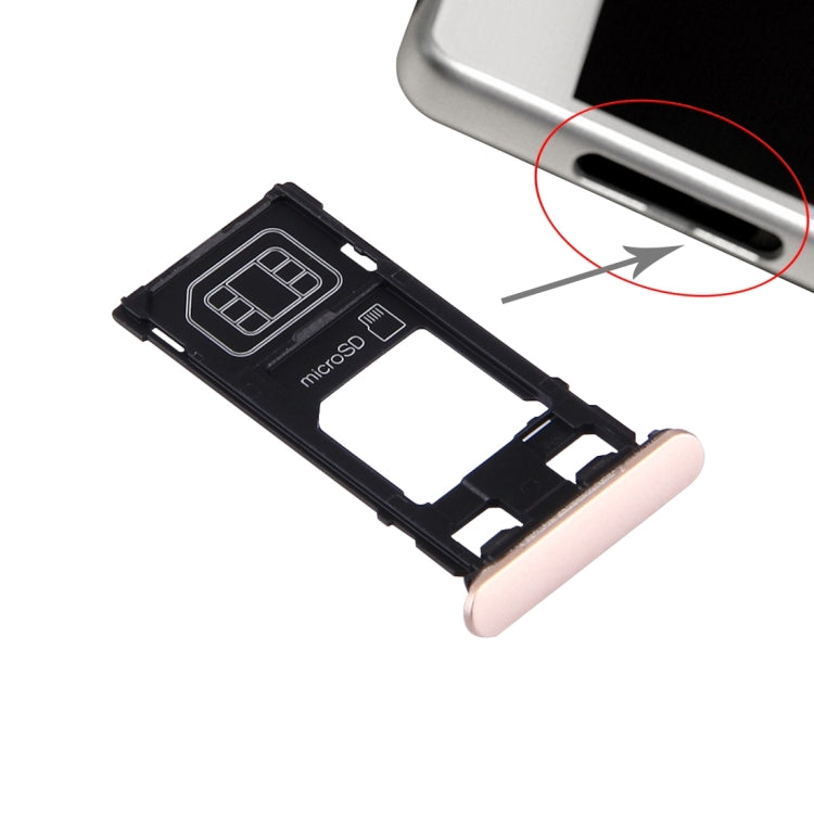 Plateau de carte SIM + plateau de carte Micro SD + bouchon anti-poussière de port de fente de carte pour Sony Xperia X (version SIM unique)