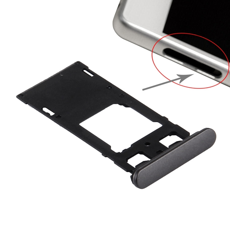 Plateau pour carte SIM + plateau pour carte Micro SD/SIM + bouchon anti-poussière pour port de fente pour carte pour Sony Xperia X (version double SIM)