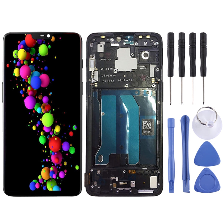 Pour OnePlus 6 numériseur assemblage complet avec cadre écran LCD OEM