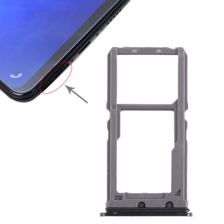 Pour Vivo X21 Plateau de carte SIM + Plateau de carte SIM / Plateau de carte Micro SD