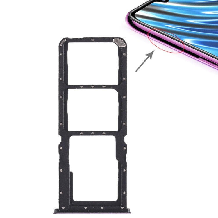 Pour OPPO A7x / F9 / F9 Pro / Realme 2 Pro 2 x plateau pour carte SIM + plateau pour carte Micro SD, For OPPO A7x / F9