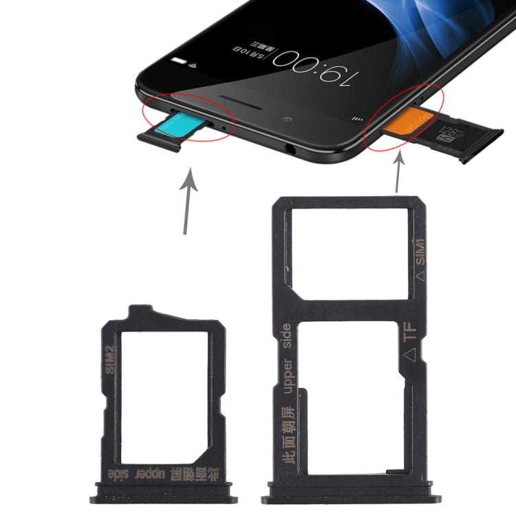 Pour Vivo Y66 2 x plateau de carte SIM + plateau de carte Micro SD