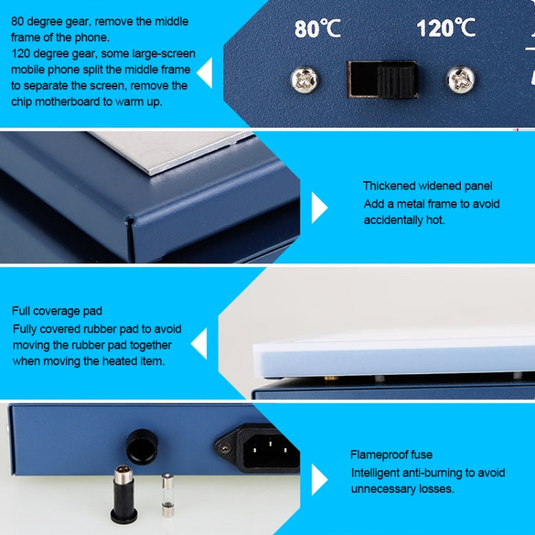 Kaisi K-816 plaque chauffante à température constante écran LCD séparateur ouvert Station de dessoudage avec tampon en Silicone, prise américaine