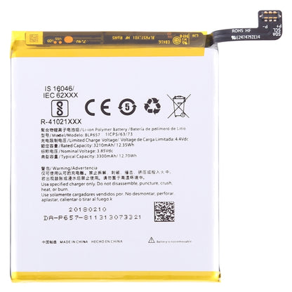 3210mAh BLP657 pour batterie Li-Polymère OnePlus 6