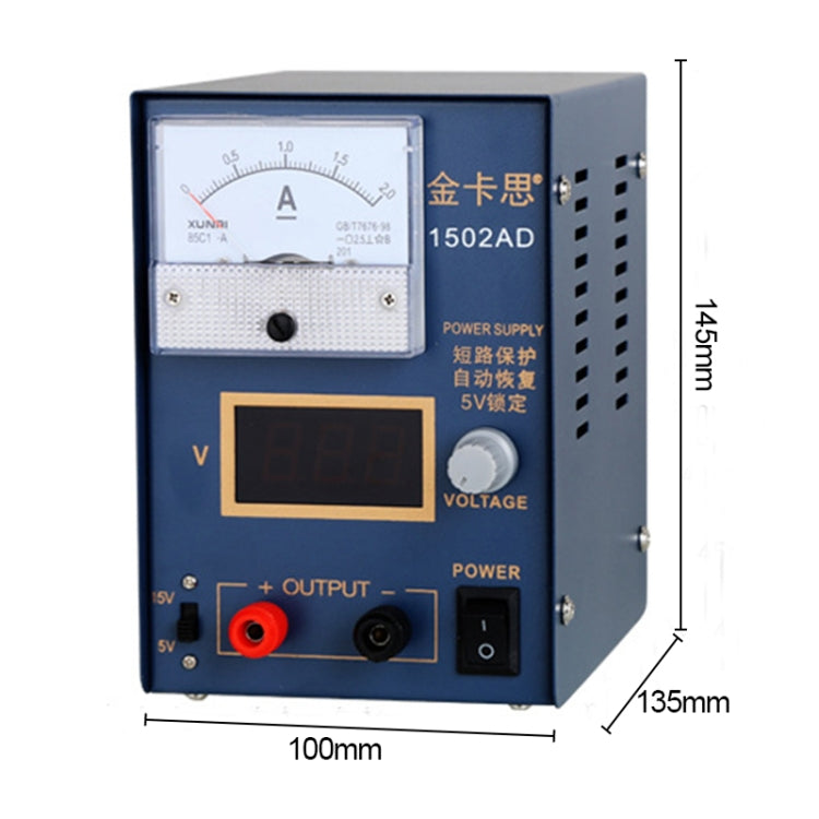 Kaisi KS-1502AD 15V 2A DC régulateur de tension d'alimentation stabilisateur ampèremètre réglable outils de réparation d'alimentation, prise ue