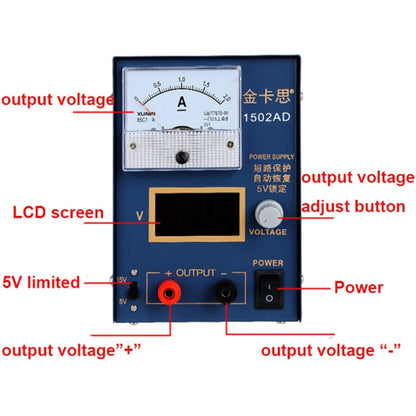 Kaisi KS-1502AD 15V 2A DC régulateur de tension d'alimentation stabilisateur ampèremètre réglable outils de réparation d'alimentation, prise ue