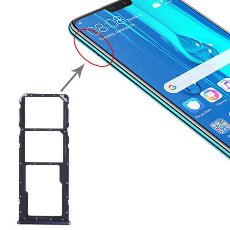 Tiroir Carte SIM + Tiroir Carte SIM + Tiroir Carte Micro SD pour Huawei Y9 (2019)