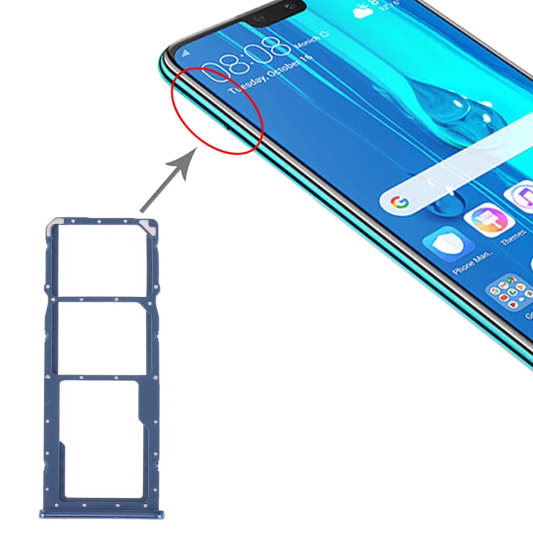 Tiroir Carte SIM + Tiroir Carte SIM + Tiroir Carte Micro SD pour Huawei Y9 (2019)