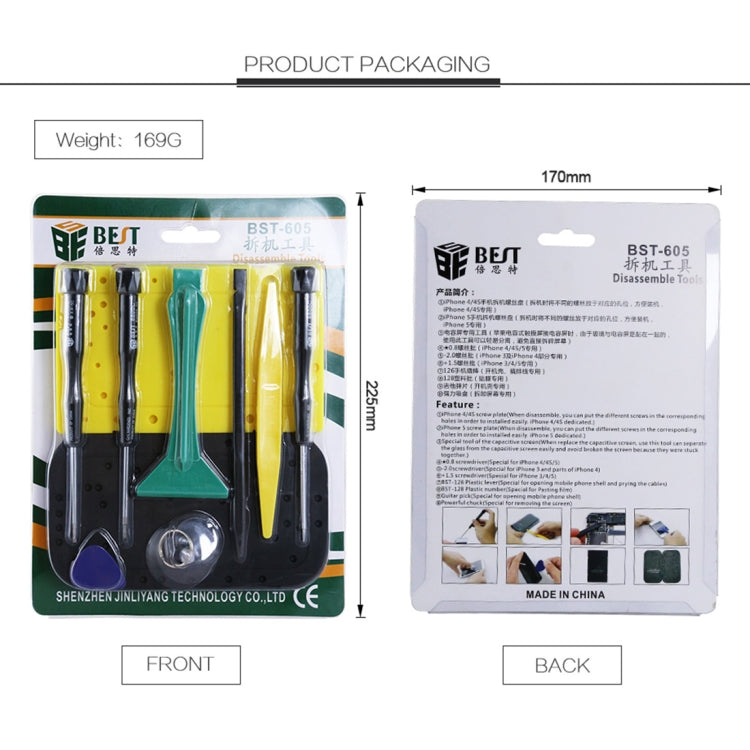 10 en 1 MEILLEUR Kit d'outils BST-605 Démonter les outils d'ouverture pour iPhone 3/4/4S/5