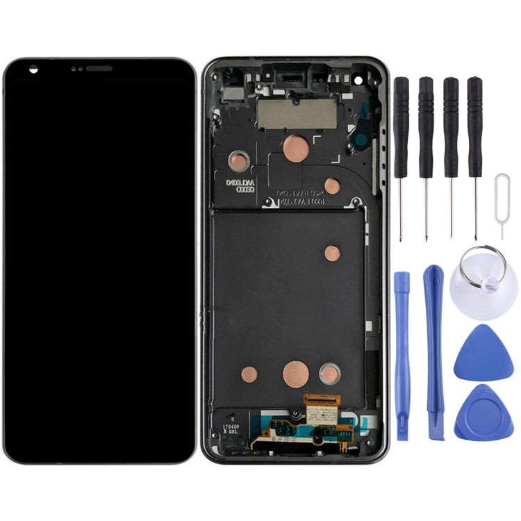 Écran LCD et numériseur complet avec cadre pour LG G6 / H870 / H870DS / H872 / LS993 / VS998 / US997, For LG G6, For G6 / H870 / H872 / LS993 Frame Platinum