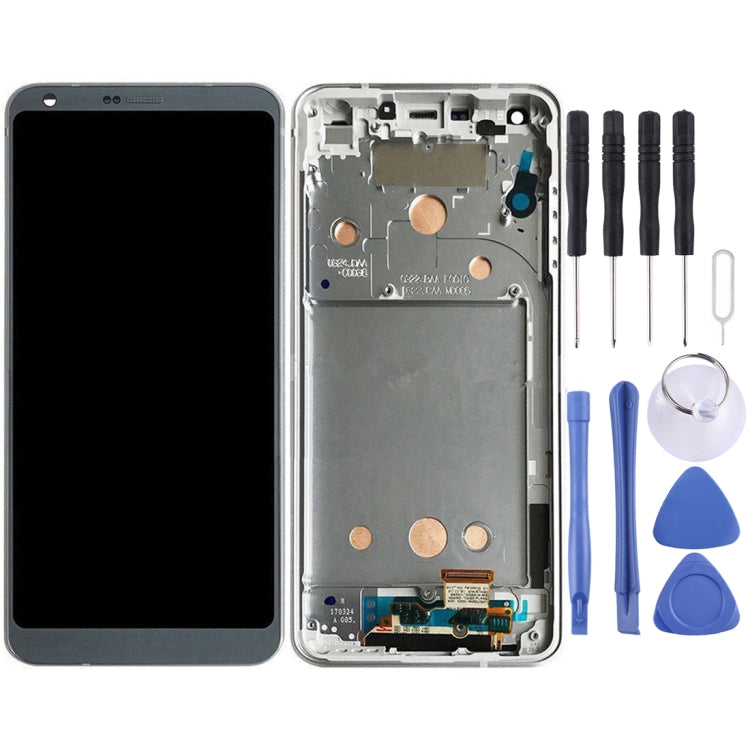 Écran LCD et numériseur complet avec cadre pour LG G6 / H870 / H870DS / H872 / LS993 / VS998 / US997, For LG G6, For G6 / H870 / H872 / LS993 Frame Platinum