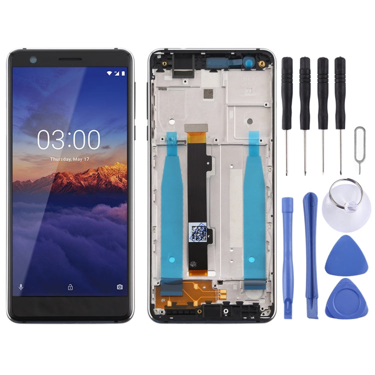 Écran LCD et numériseur assemblage complet avec cadre et touches latérales pour Nokia 3.1 TA-1049 TA-1057 TA-1063 TA-1070