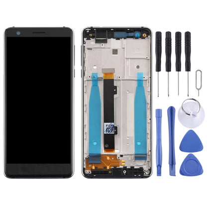 Écran LCD et numériseur assemblage complet avec cadre et touches latérales pour Nokia 3.1 TA-1049 TA-1057 TA-1063 TA-1070