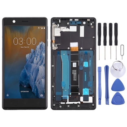 Écran LCD et numériseur complet avec cadre et touches latérales pour Nokia 3 TA-1032