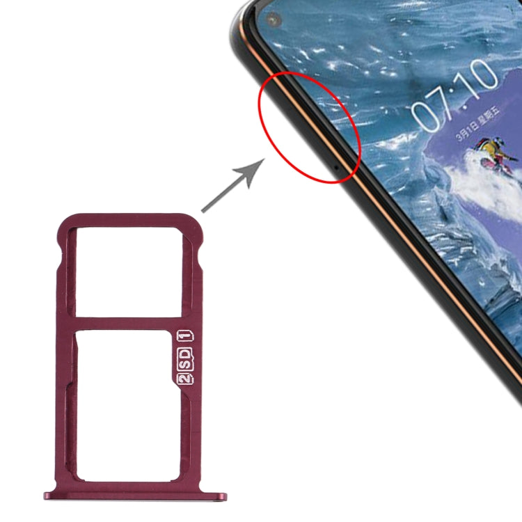 Plateau pour carte SIM + plateau pour carte SIM / plateau pour carte Micro SD pour Nokia X7 / 8.1 / 7.1 Plus / TA-1131