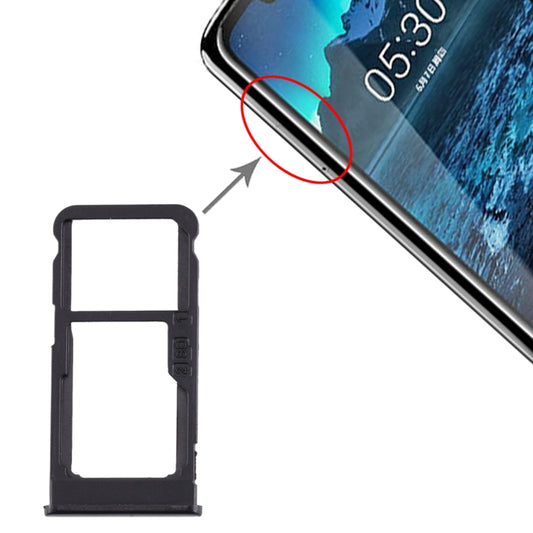 Plateau de carte SIM + plateau de carte SIM/plateau de carte Micro SD pour Nokia 5.1 Plus/X5 TA-1102 TA-1105 TA-1108 TA-1109 TA-1112 TA-1120 TA-1199